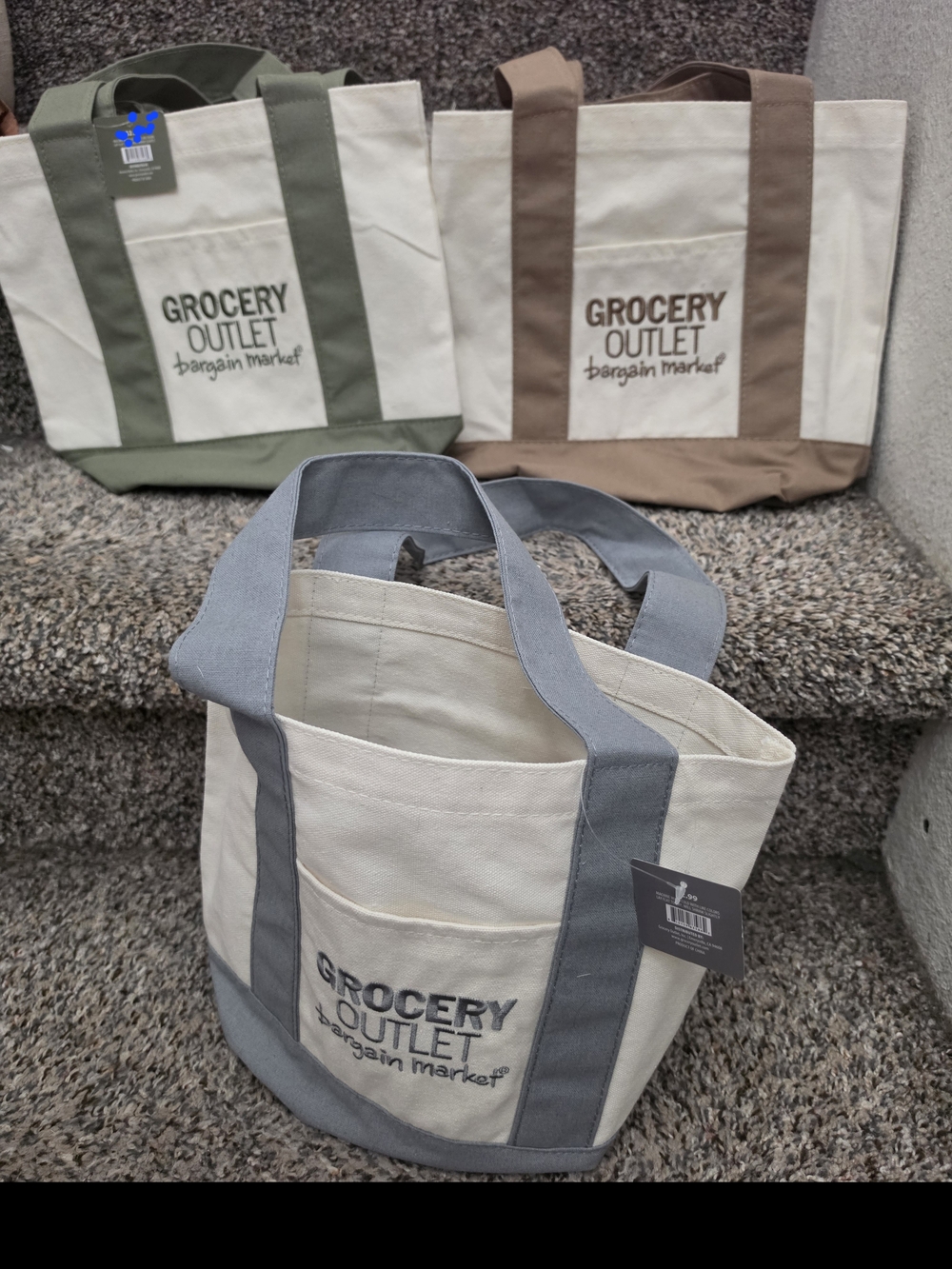 Grocery Outlet mini canvas tote bags